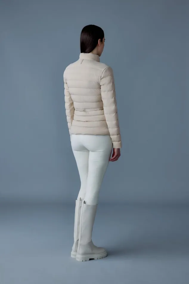 Puffers Women Mackage JACEYCITY Light Down Jacket With Stand Collar Cream Puffers Women Mackage JACEYCITY Light Down Jacket With Stand Collar Cream