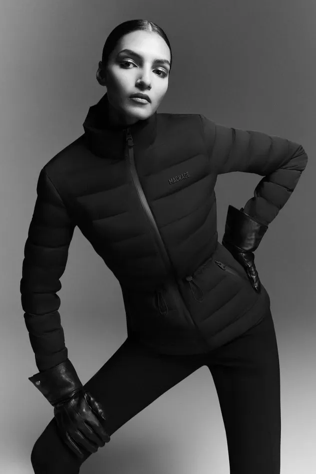 Puffers Women Mackage JACEYCITY Light Down Jacket With Stand Collar Cream Puffers Women Mackage JACEYCITY Light Down Jacket With Stand Collar Cream