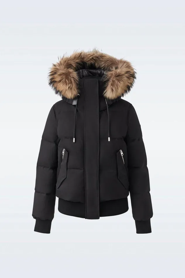 Puffers Women Mackage NEFIFZ Down Jacket With Removable Fur Trimmed Hood Cream Puffers Women Mackage NEFIFZ Down Jacket With Removable Fur Trimmed Hood Cream