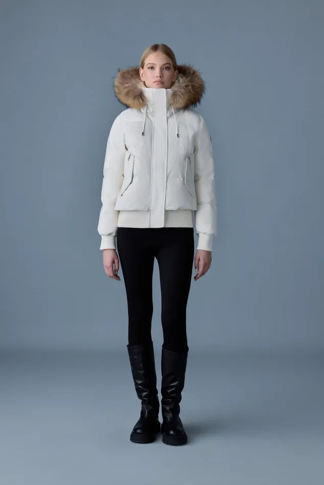 Puffers Women Mackage NEFIFZ Down Jacket With Removable Fur Trimmed Hood Cream Puffers Women Mackage NEFIFZ Down Jacket With Removable Fur Trimmed Hood Cream