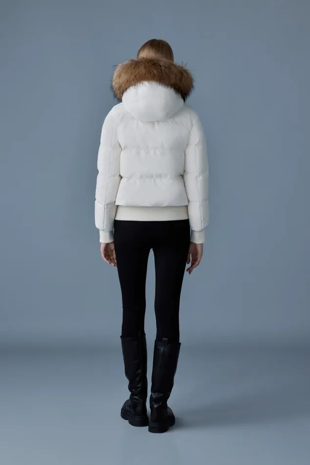 Puffers Women Mackage NEFIFZ Down Jacket With Removable Fur Trimmed Hood Cream Puffers Women Mackage NEFIFZ Down Jacket With Removable Fur Trimmed Hood Cream
