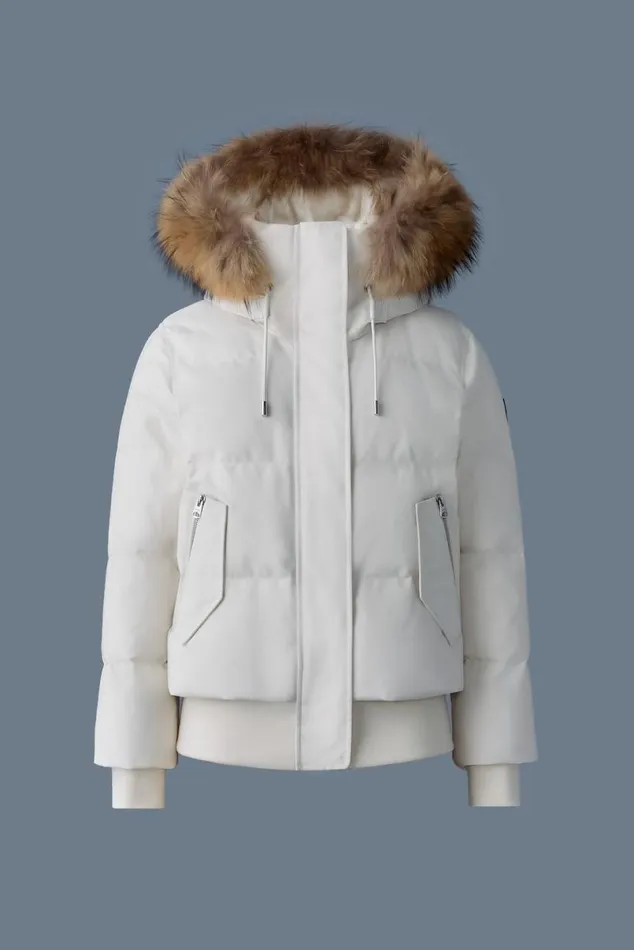 Puffers Women Mackage NEFIFZ Down Jacket With Removable Fur Trimmed Hood Cream Puffers Women Mackage NEFIFZ Down Jacket With Removable Fur Trimmed Hood Cream