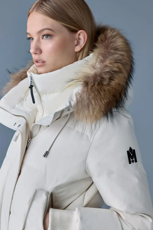 Puffers Women Mackage NEFIFZ Down Jacket With Removable Fur Trimmed Hood Cream Puffers Women Mackage NEFIFZ Down Jacket With Removable Fur Trimmed Hood Cream