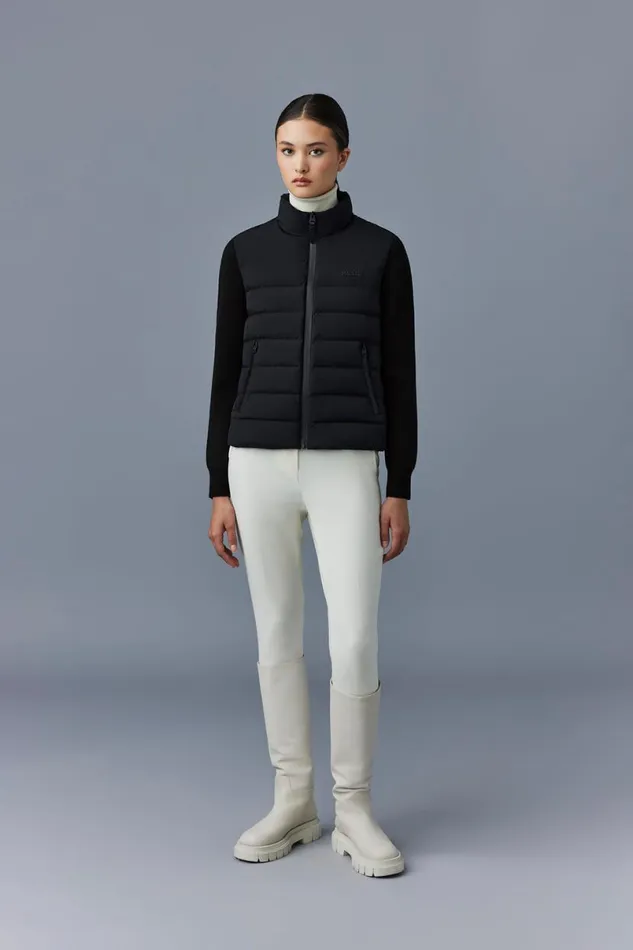 Puffers Women Mackage OCEANECITY Light Down Mixedmedia Jacket Navy Puffers Women Mackage OCEANECITY Light Down Mixedmedia Jacket Navy