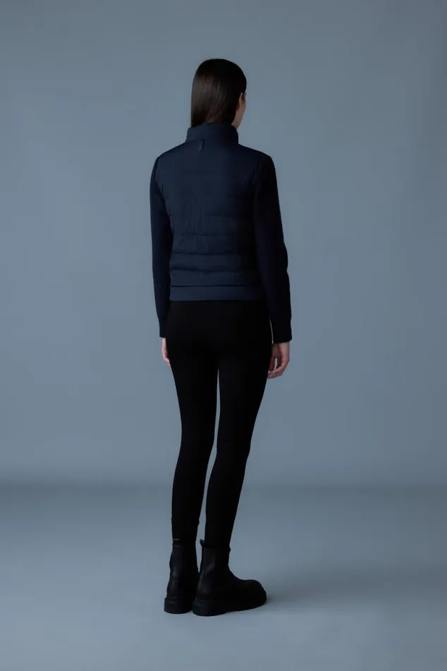 Puffers Women Mackage OCEANECITY Light Down Mixedmedia Jacket Navy Puffers Women Mackage OCEANECITY Light Down Mixedmedia Jacket Navy