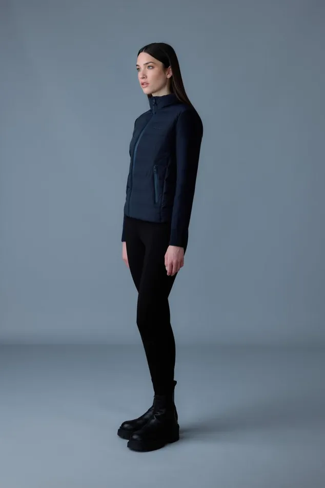 Puffers Women Mackage OCEANECITY Light Down Mixedmedia Jacket Navy Puffers Women Mackage OCEANECITY Light Down Mixedmedia Jacket Navy
