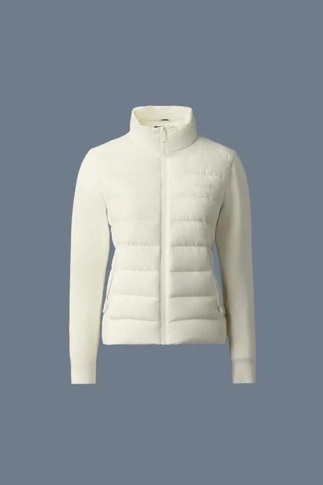 Puffers Women Mackage OCEANECITY Light Down Mixedmedia Jacket Navy Puffers Women Mackage OCEANECITY Light Down Mixedmedia Jacket Navy