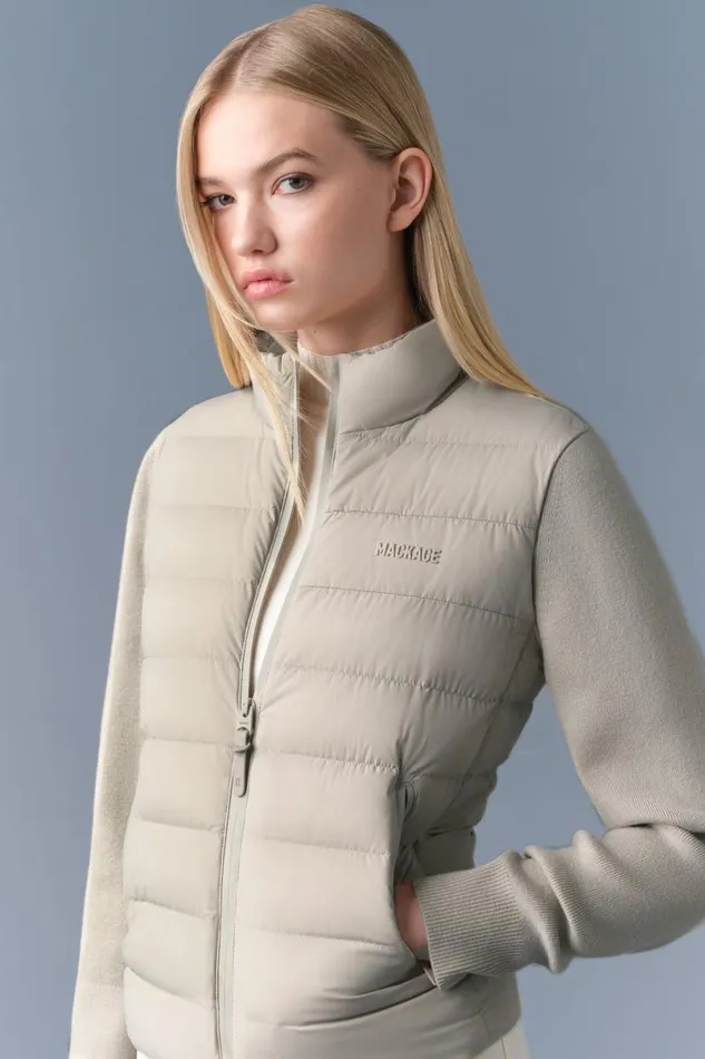 Puffers Women Mackage OCEANECITY Light Down Mixedmedia Jacket Navy Puffers Women Mackage OCEANECITY Light Down Mixedmedia Jacket Navy