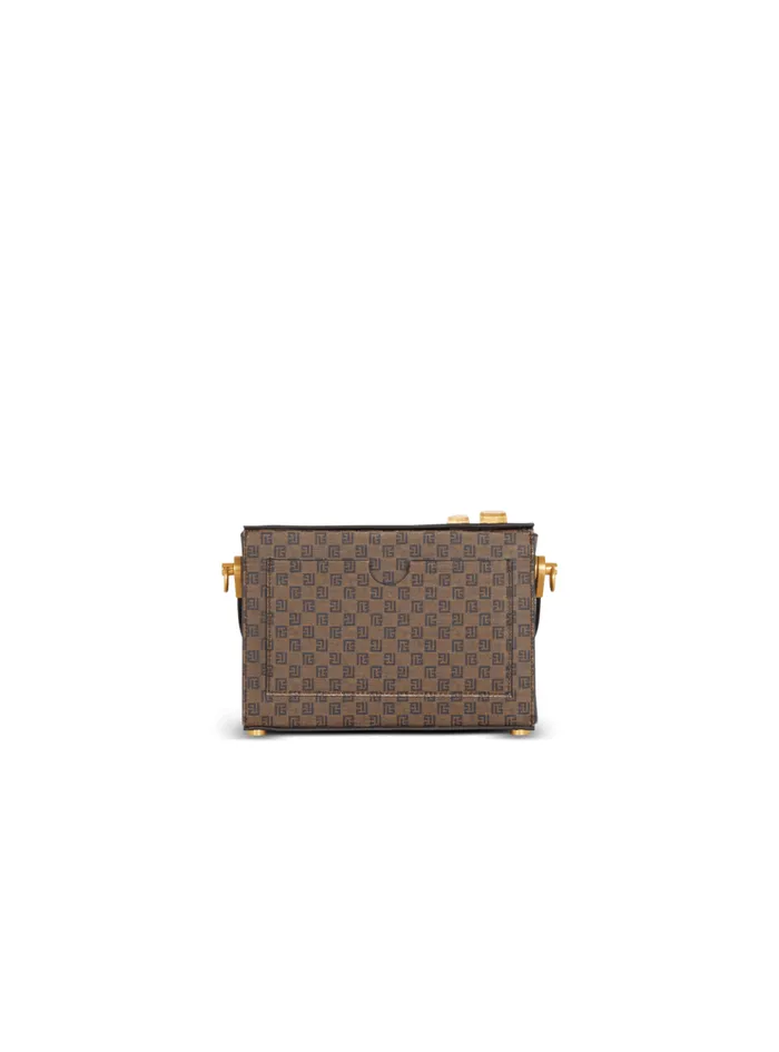 Radio Monogram Signature Bag Brown Women Balmain Handbags