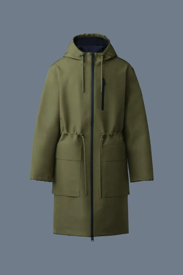 Raincoats Men Mackage BRODEN Recycled Technical Long Raincoat Trenchcelestial Blue Raincoats Men Mackage BRODEN Recycled Technical Long Raincoat Trenchcelestial Blue