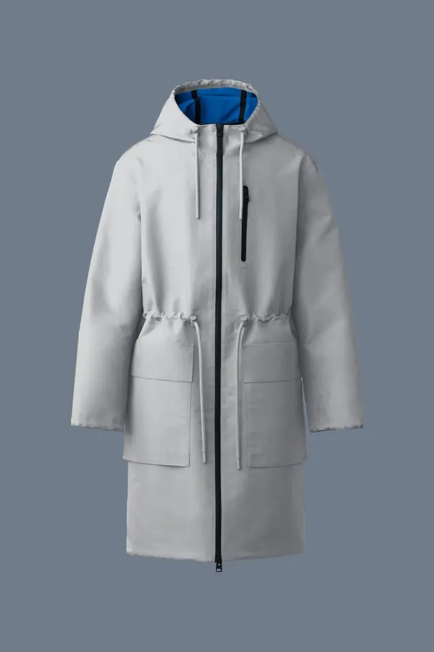 Raincoats Men Mackage BRODEN Recycled Technical Long Raincoat Trenchcelestial Blue Raincoats Men Mackage BRODEN Recycled Technical Long Raincoat Trenchcelestial Blue