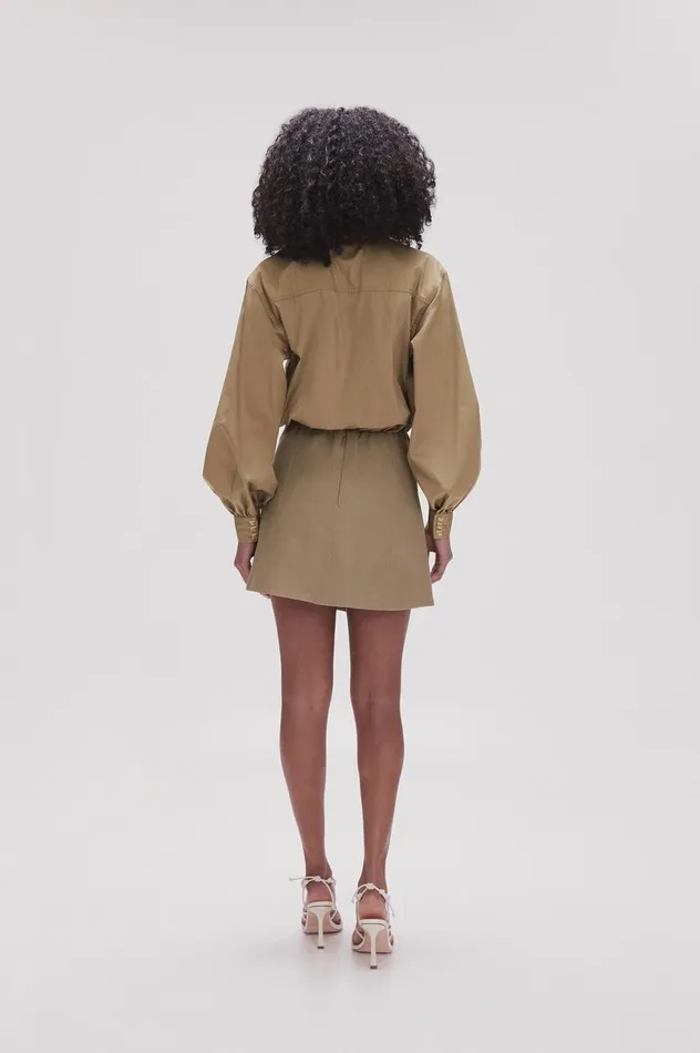 Realm Wrap Front Mini Skirt Desert Khaki Women Aje Skirts