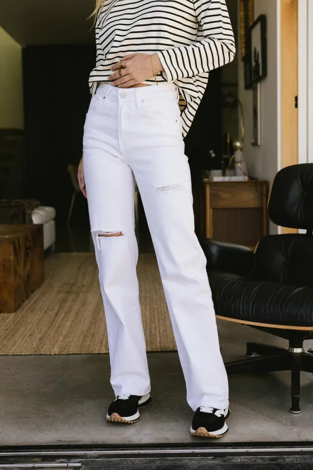 Renata Straight Leg Jeans White Women Bohme Denim