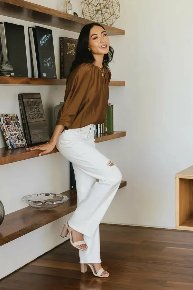 Renata Straight Leg Jeans White Women Bohme Denim