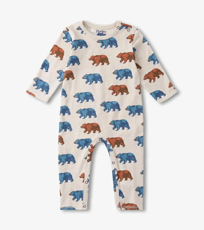 Rompers Baby and Toddler Hatley Baby Boys Bluestone Bears Long Sleeve Romper