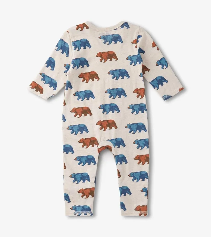 Rompers Baby and Toddler Hatley Baby Boys Bluestone Bears Long Sleeve Romper
