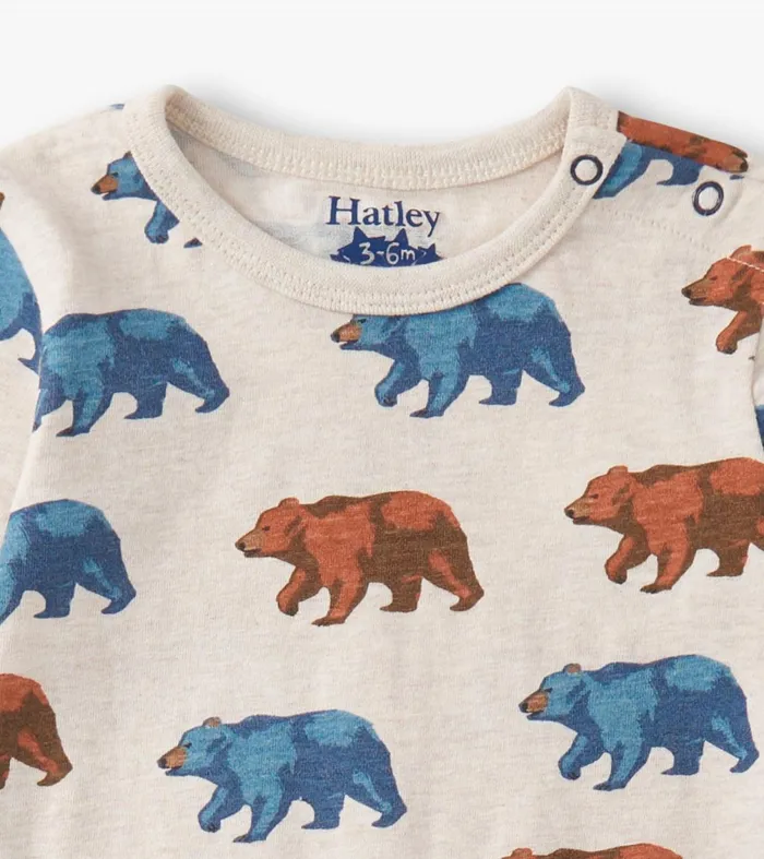 Rompers Baby and Toddler Hatley Baby Boys Bluestone Bears Long Sleeve Romper