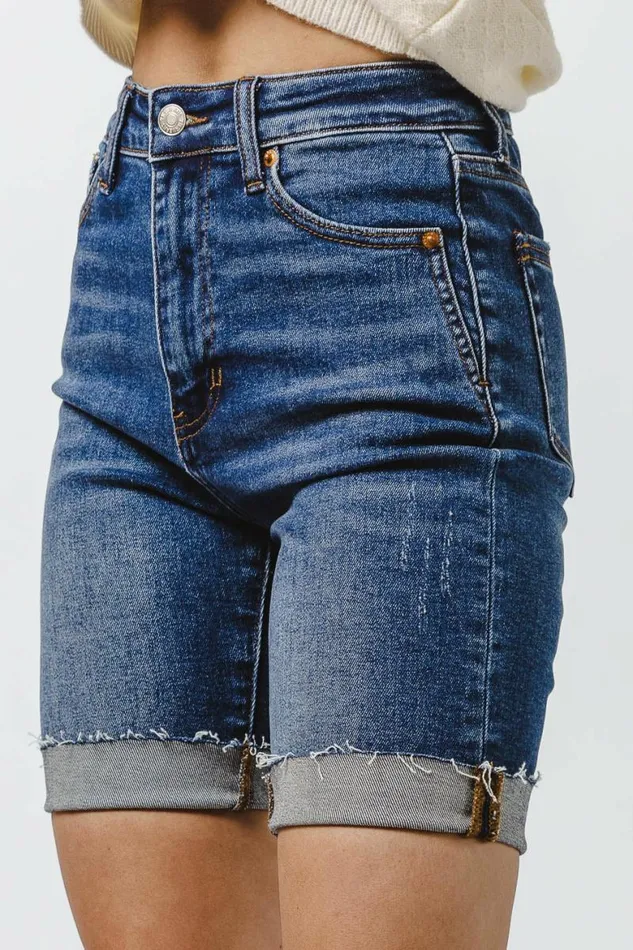 Rowen Mid Thigh Shorts Dark Wash Women Bohme Pants