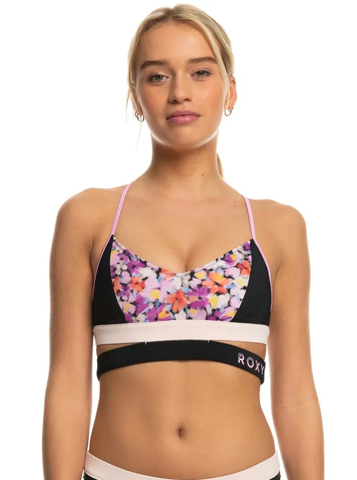 Roxy Bikinis Roxy Active Bralette Bikini Top Anthracite Swim Blooms 8211 Women