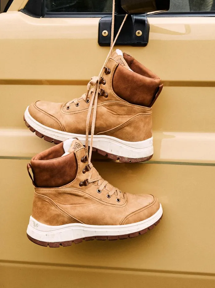 Roxy Boots Karmel LaceUp Boots Tan 8211 Women Roxy Boots Karmel LaceUp Boots Tan 8211 Women
