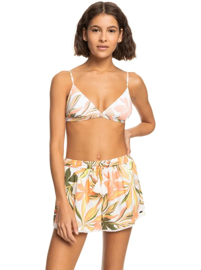 Roxy Cover Ups Salty Tan Shorts Bright White Subtly Salty Mult 8211 Women