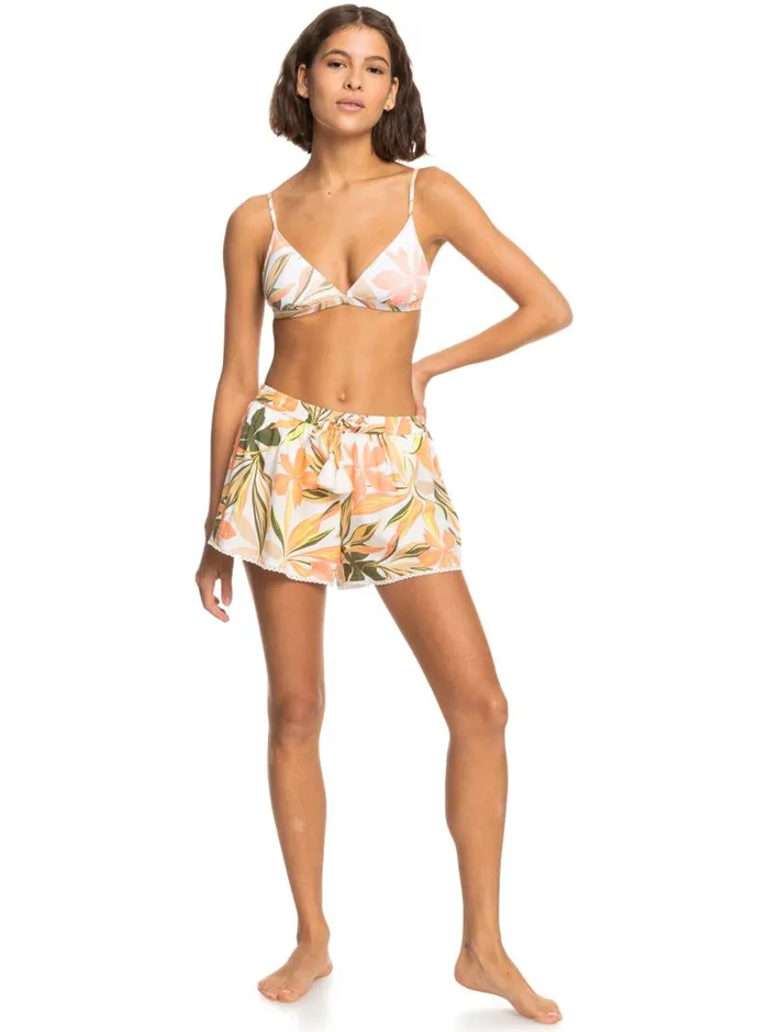 Roxy Cover Ups Salty Tan Shorts Bright White Subtly Salty Mult 8211 Women Roxy Cover Ups Salty Tan Shorts Bright White Subtly Salty Mult 8211 Women
