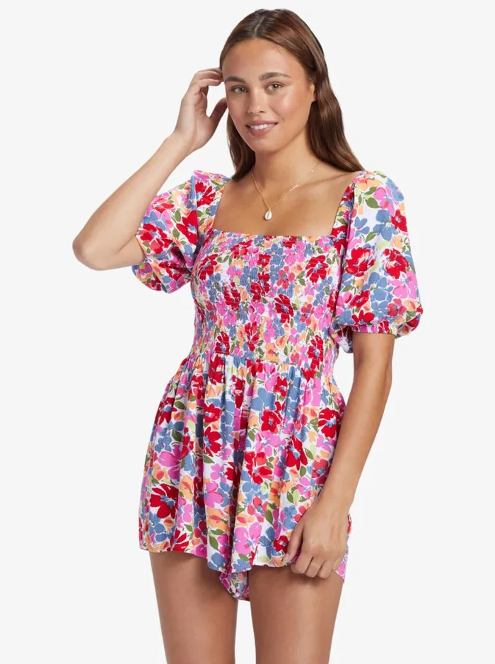 Roxy Dresses Barefoot Babe Romper Shocking Pink Bloomin Babe 8211 Women