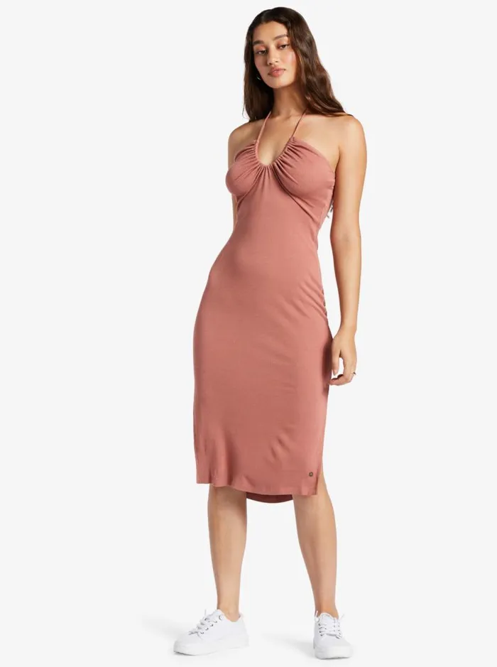 Roxy Dresses Late Sunset Halter Midi Dress Cedar Wood 8211 Women Roxy Dresses Late Sunset Halter Midi Dress Cedar Wood 8211 Women