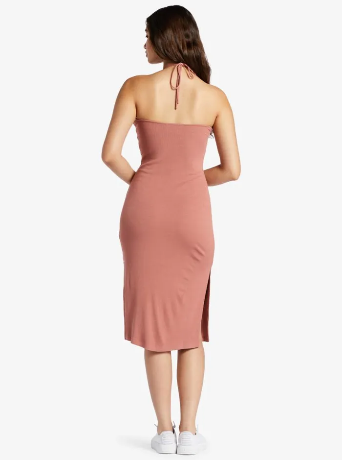 Roxy Dresses Late Sunset Halter Midi Dress Cedar Wood 8211 Women Roxy Dresses Late Sunset Halter Midi Dress Cedar Wood 8211 Women