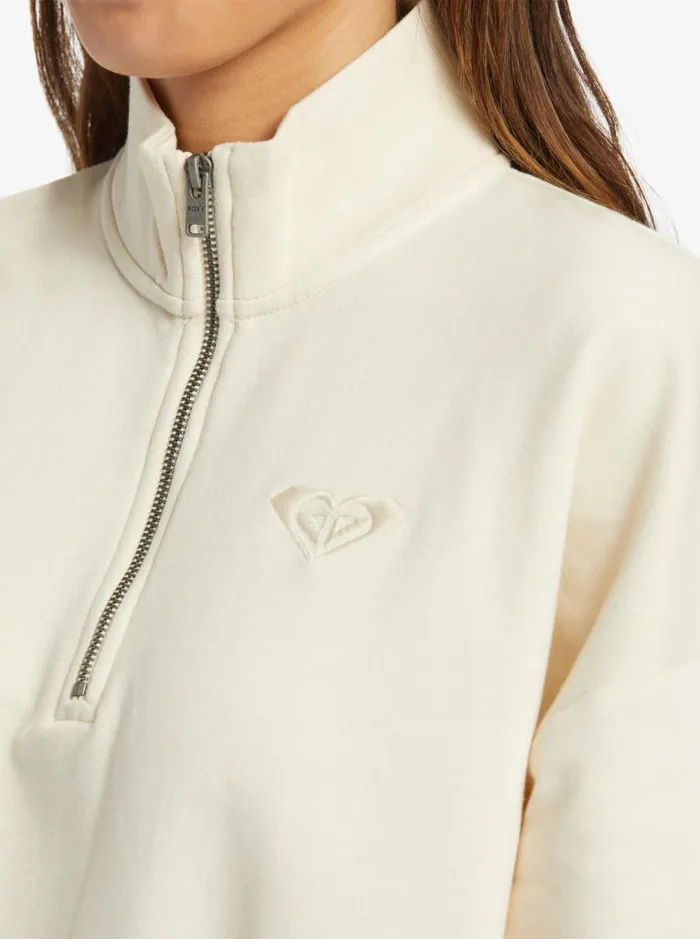 Roxy Fleece and Hoodies Hike Quilted Half Zip Sweatshirt Tapioca 8211 Women Roxy Fleece and Hoodies Hike Quilted Half Zip Sweatshirt Tapioca 8211 Women