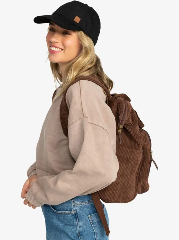 Roxy Handbags Cozy Nature Medium Corduroy Backpack Bitter Chocolate 8211 Women