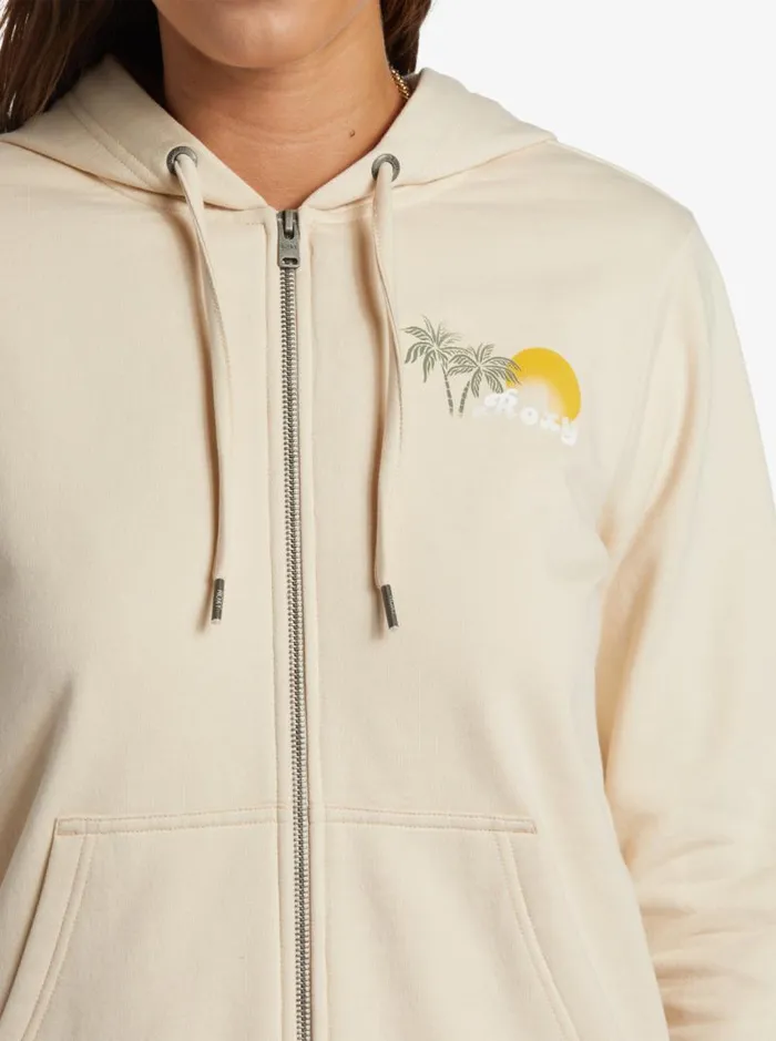 Roxy Jackets Evening Hike Zip ZipUp Hoodie Tapioca 8211 Women Roxy Jackets Evening Hike Zip ZipUp Hoodie Tapioca 8211 Women