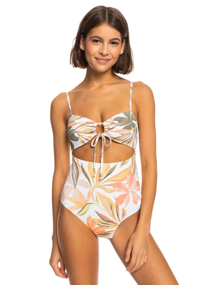 Roxy One Pieces Printed Beach Classics OnePiece Swimsuit Bright White Subtly Salty Flat 8211 Women Roxy One Pieces Printed Beach Classics OnePiece Swimsuit Bright White Subtly Salty Flat 8211 Women