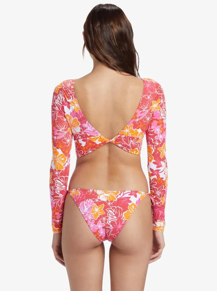 Roxy Rashguards Glassy Tides Long Sleeve UPF 50 Rashguard Hilo Hibiscus 8211 Small 8211 Women