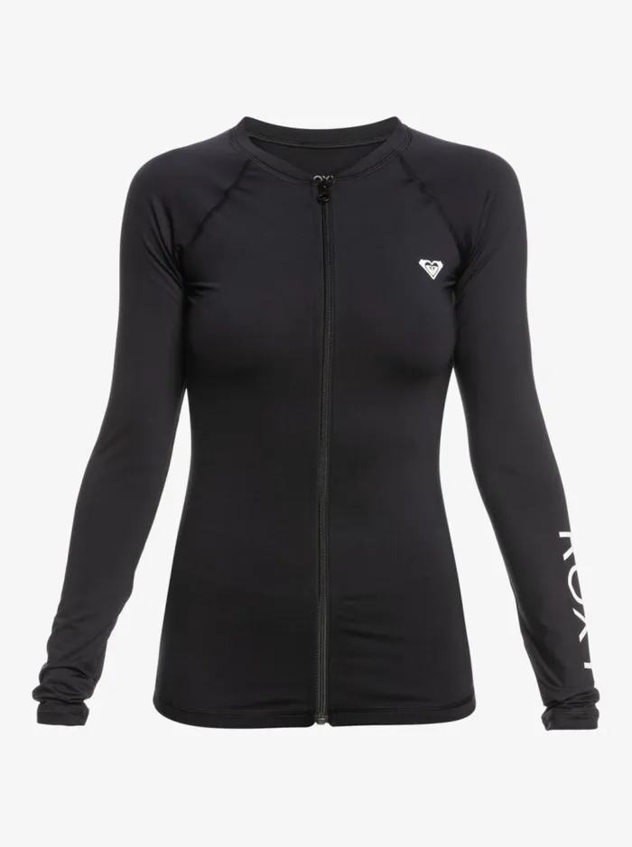 Roxy Rashguards New Essentials Long Sleeve ZipUp Rashguard Anthracite 8211 Women Roxy Rashguards New Essentials Long Sleeve ZipUp Rashguard Anthracite 8211 Women