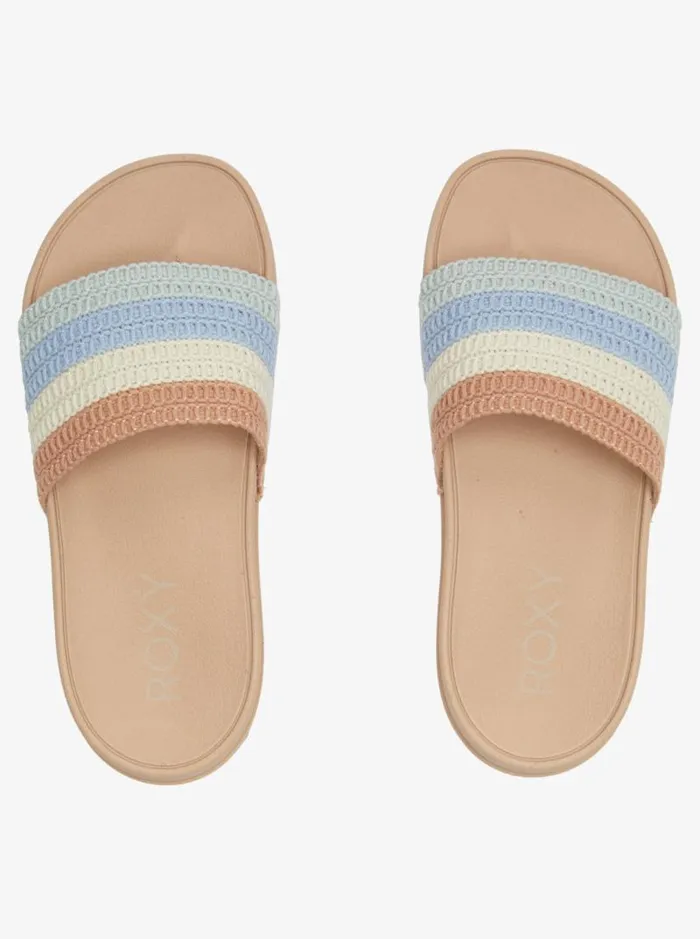 Roxy Sandals Slippy Crochet Sandals Light Bluebrown 8211 Women Roxy Sandals Slippy Crochet Sandals Light Bluebrown 8211 Women