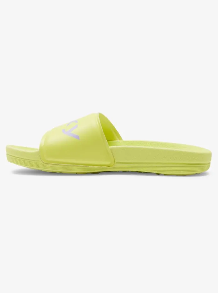 Roxy Sandals SurfKindKate Slippy Sandals Neon Yellow 8211 Women Roxy Sandals SurfKindKate Slippy Sandals Neon Yellow 8211 Women