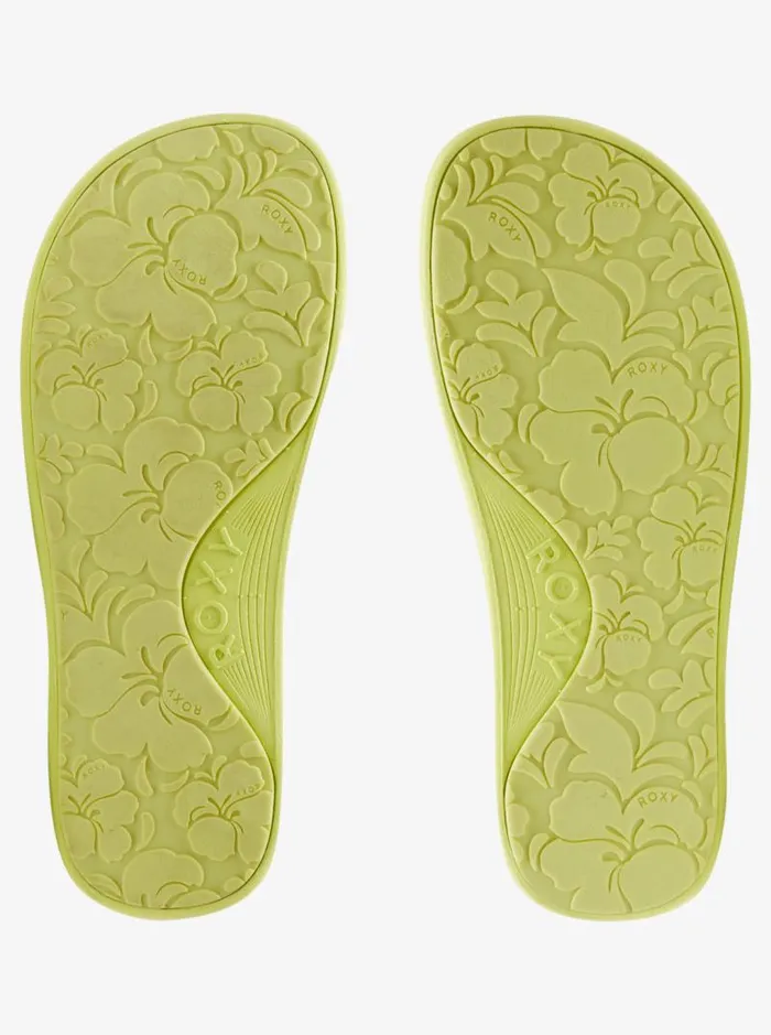 Roxy Sandals SurfKindKate Slippy Sandals Neon Yellow 8211 Women Roxy Sandals SurfKindKate Slippy Sandals Neon Yellow 8211 Women