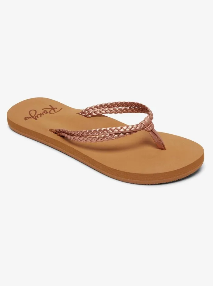 Roxy Shoes and Sandals Girl039s 416 Costas FlipFlops Rose Gold 8211 Kids