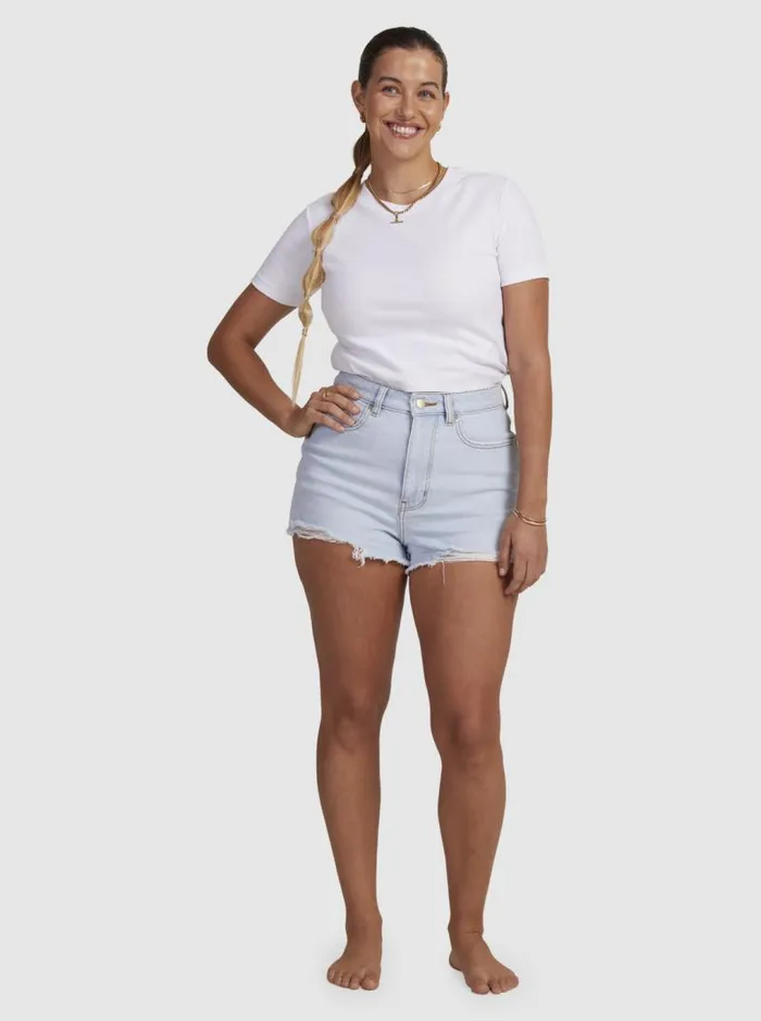 Roxy Shorts Eva Denim Shorts Light Blue 8211 Women Roxy Shorts Eva Denim Shorts Light Blue 8211 Women