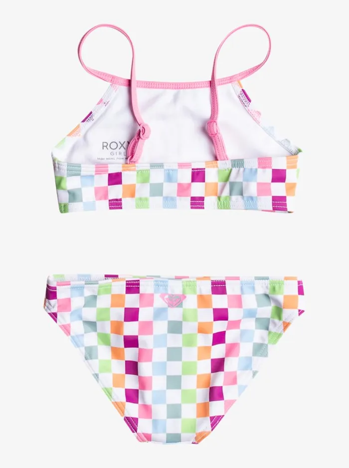 Roxy Swim Girls039 27 Rainbow Check Two Piece Crop Top Bikini Set Bright White Check Check 8211 Kids Roxy Swim Girls039 27 Rainbow Check Two Piece Crop Top Bikini Set Bright White Check Check 8211 Kids