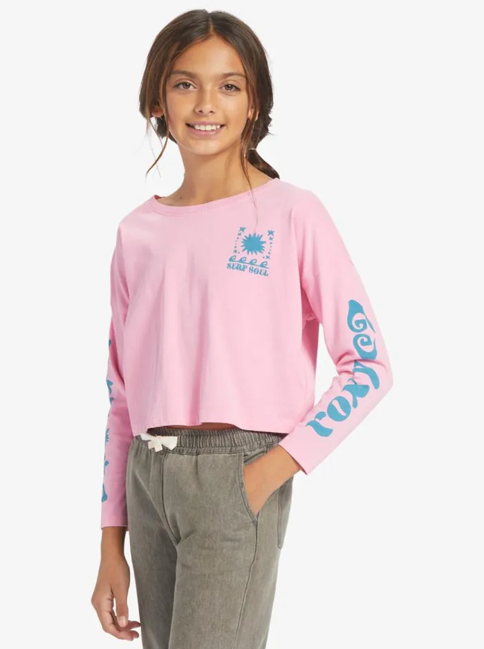 Roxy Tees and Tanks Girl039s 416 All You Never Say Long Sleeve TShirt Sachet Pink 8211 Kids