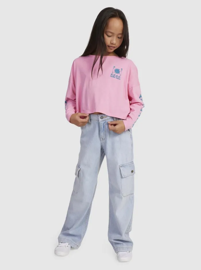 Roxy Tees and Tanks Girl039s 416 All You Never Say Long Sleeve TShirt Sachet Pink 8211 Kids