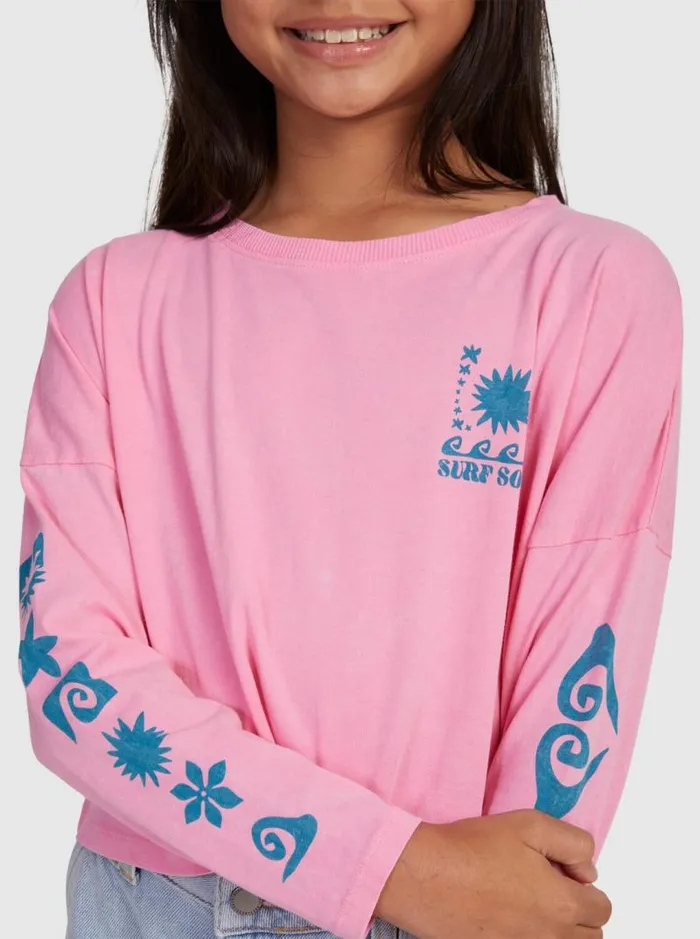 Roxy Tees and Tanks Girl039s 416 All You Never Say Long Sleeve TShirt Sachet Pink 8211 Kids