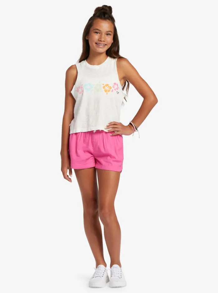 Roxy Tees and Tanks Girl039s 416 Lei Line Sleeveless TShirt Snow White 8211 Kids Roxy Tees and Tanks Girl039s 416 Lei Line Sleeveless TShirt Snow White 8211 Kids