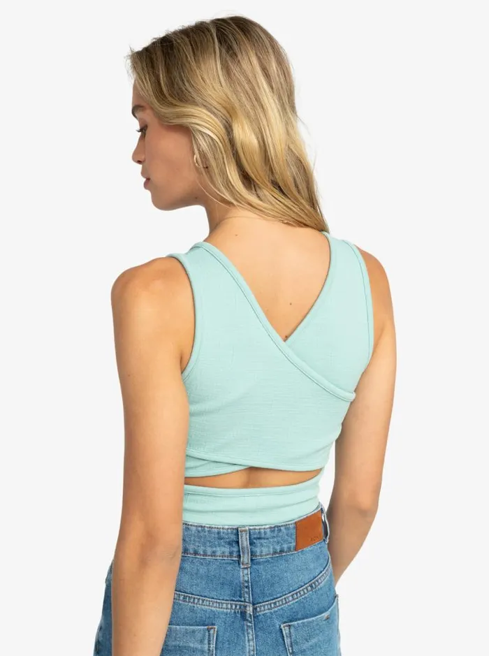 Roxy Tees and Tanks Good Keepsake Crop Top Blue Surf 8211 Women Roxy Tees and Tanks Good Keepsake Crop Top Blue Surf 8211 Women