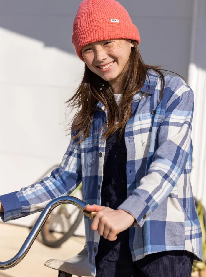 Roxy Tops Girl039s 416 Unless Its With You Long Sleeve Shirt Snow White Checkin In Rg 8211 Kids