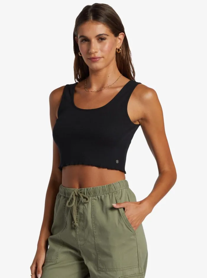Roxy Tops Keep It Wavy Tank Top Anthracite 8211 Women Roxy Tops Keep It Wavy Tank Top Anthracite 8211 Women