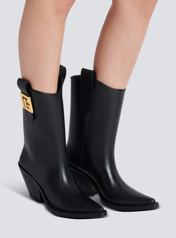 Rubber Tess PB Cowboy Boots Black Women Balmain Boots