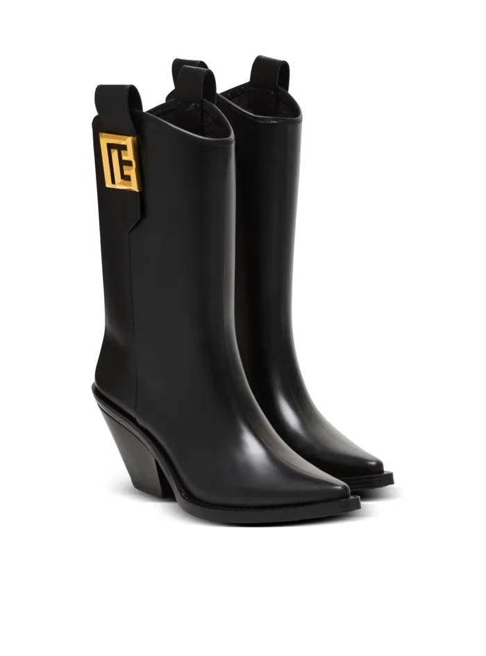 Rubber Tess PB Cowboy Boots Black Women Balmain Boots
